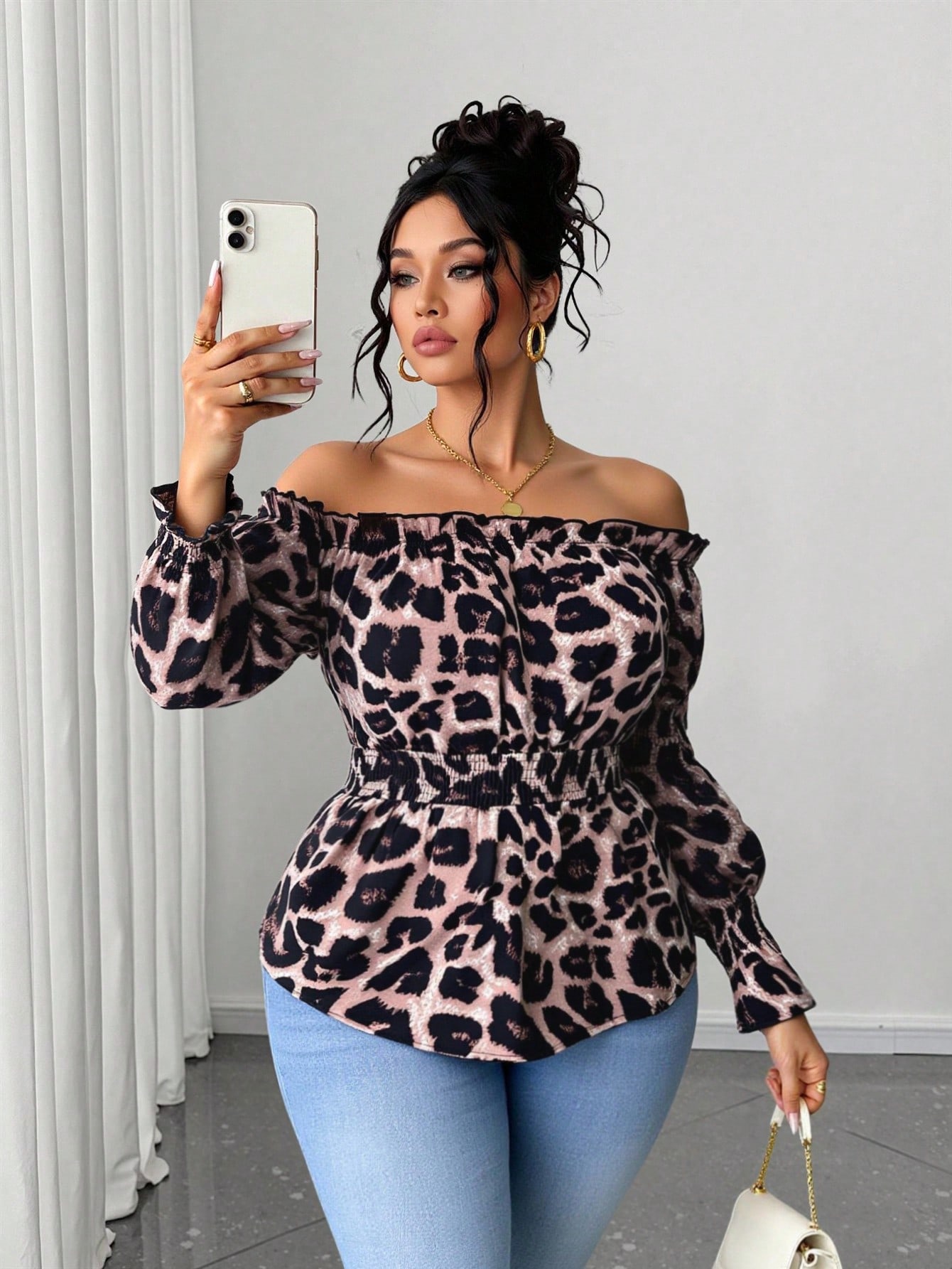 Women'S Fashion Essentials - Blusa Feminina Plus Size com Estampa