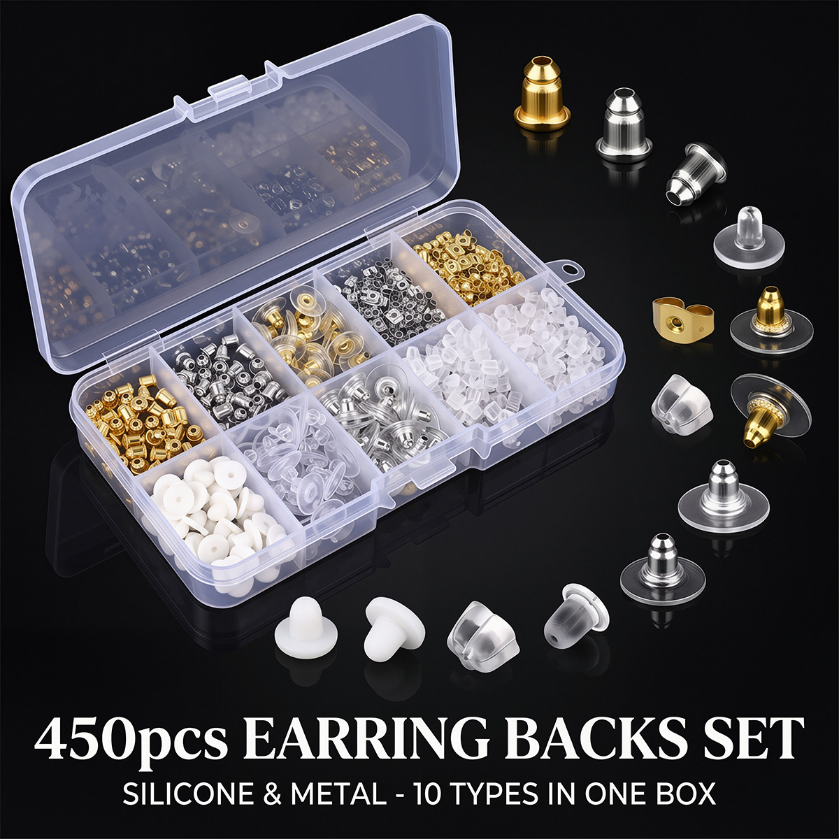 Women'S Fashion Earrings - 450 peças de travas de brinco