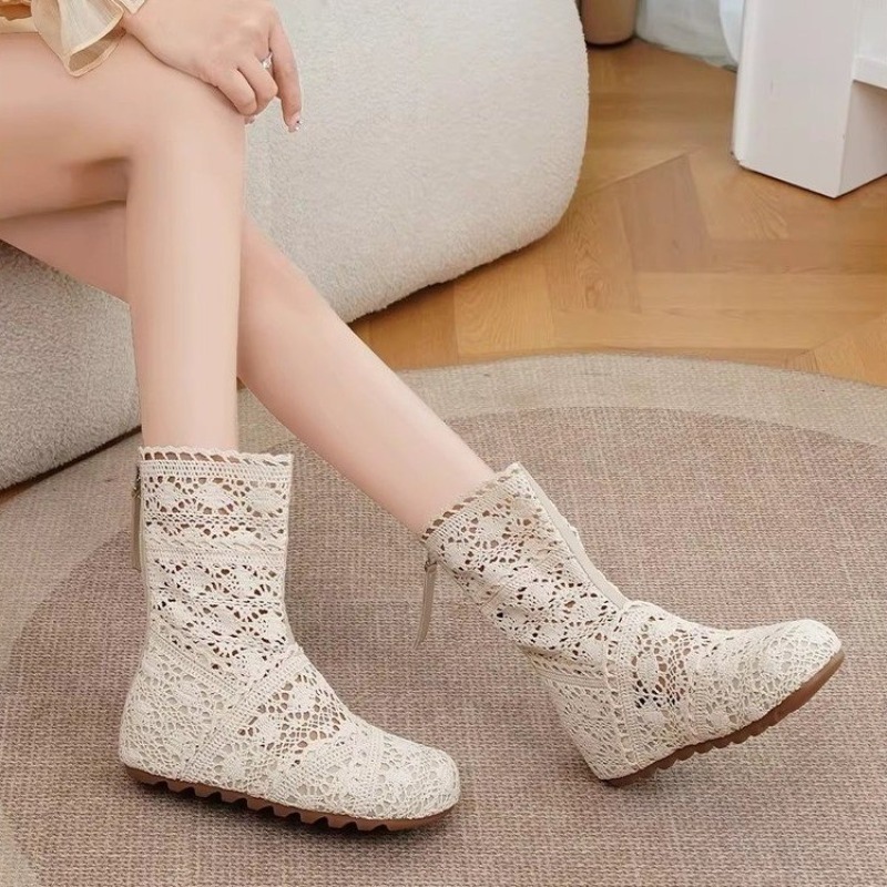 Xl Women'S Fashion - Novas botas femininas de crochê vazadas