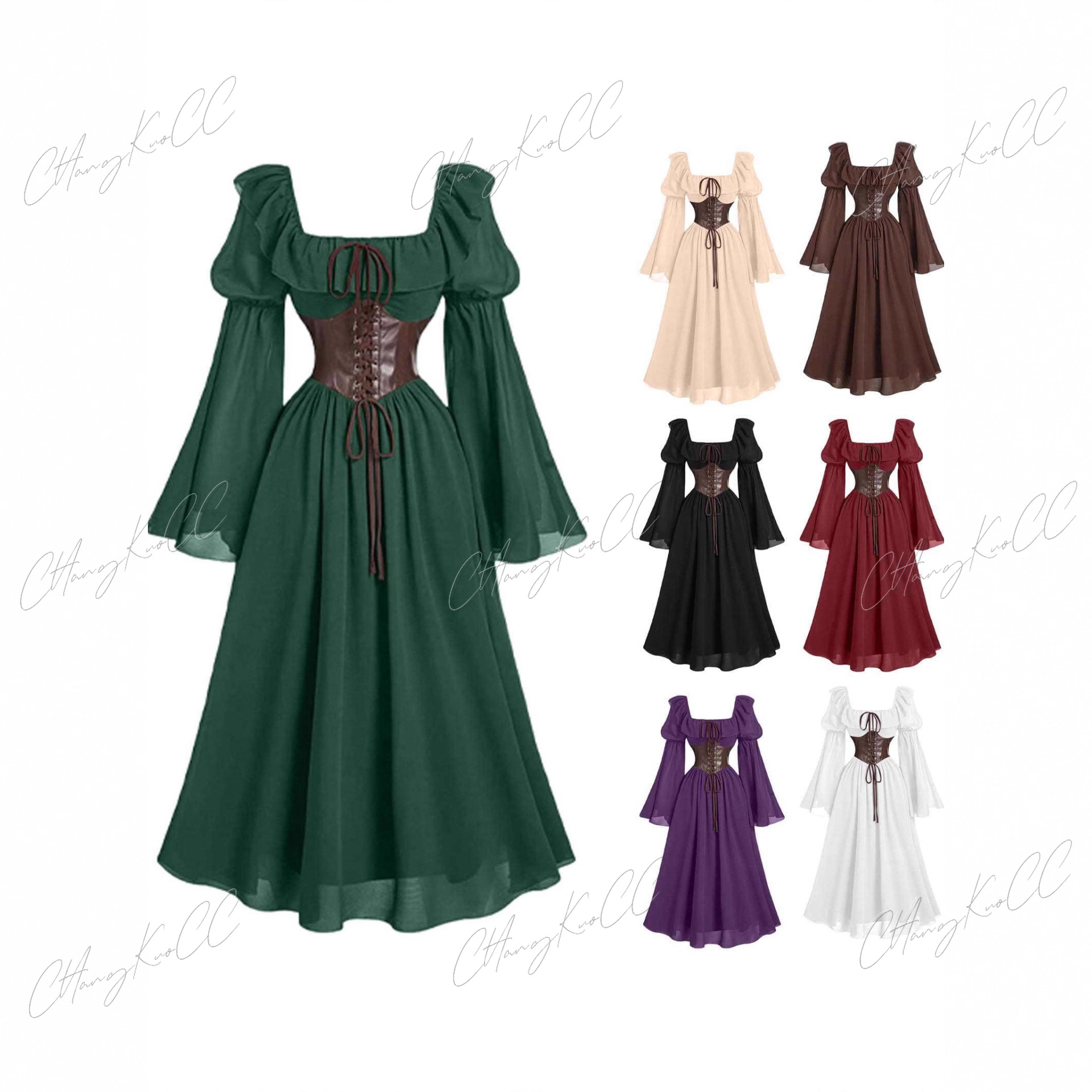 Women'S Fashion Renaissance Period - Período renascentista medieval novo vestido de