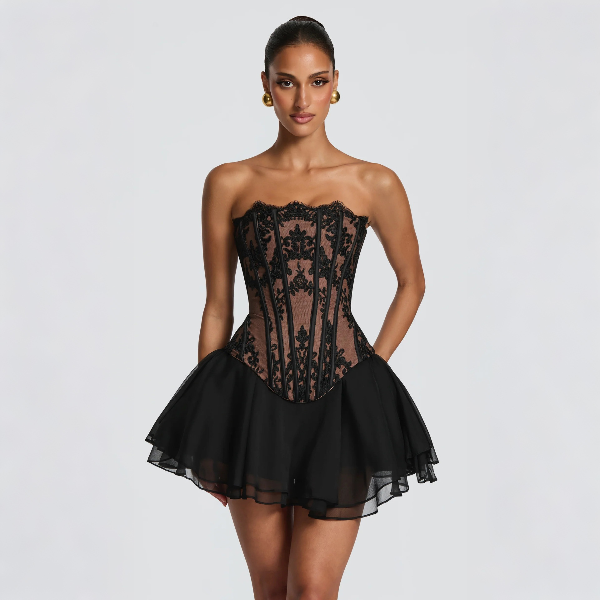 Ruched Dress Mini - Conjunto Sexy de Verão Mingmingxi em