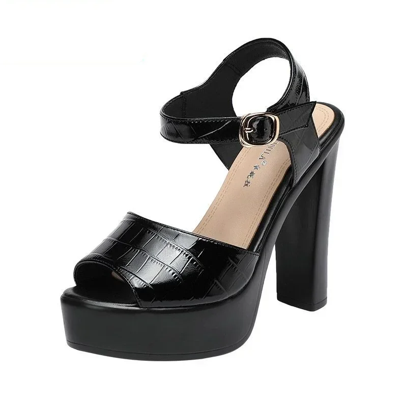 Women Fashion Ideas - 10cm 13cm moda sandálias de couro