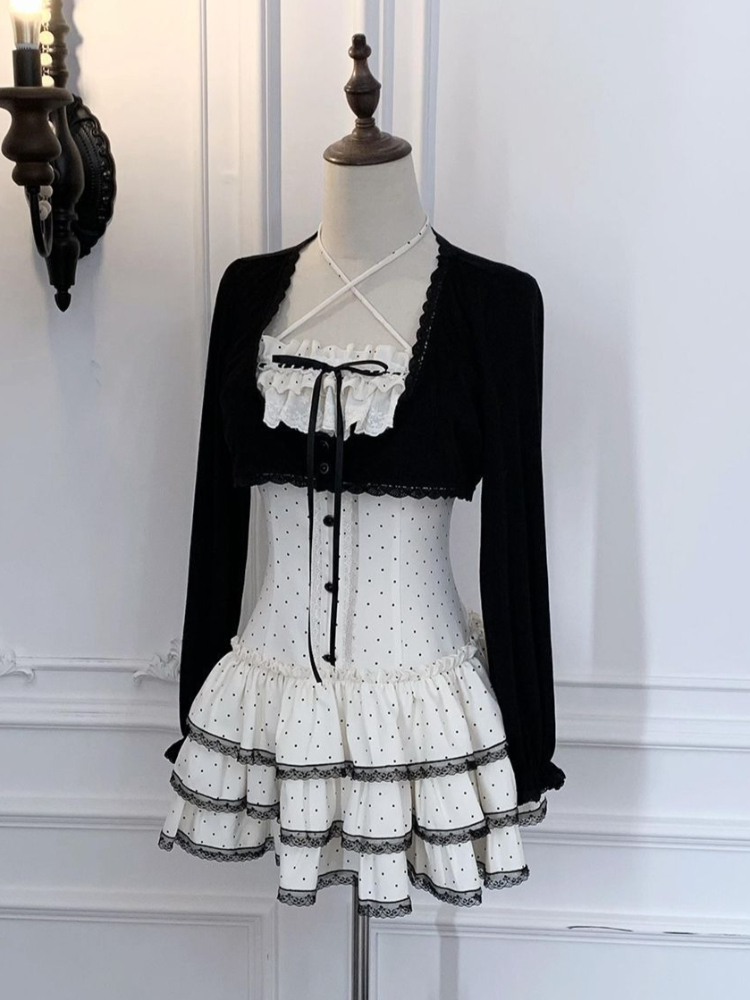 Ruched Dress Mini - Conjunto Feminino Coquette Coreano Doce: Vestido