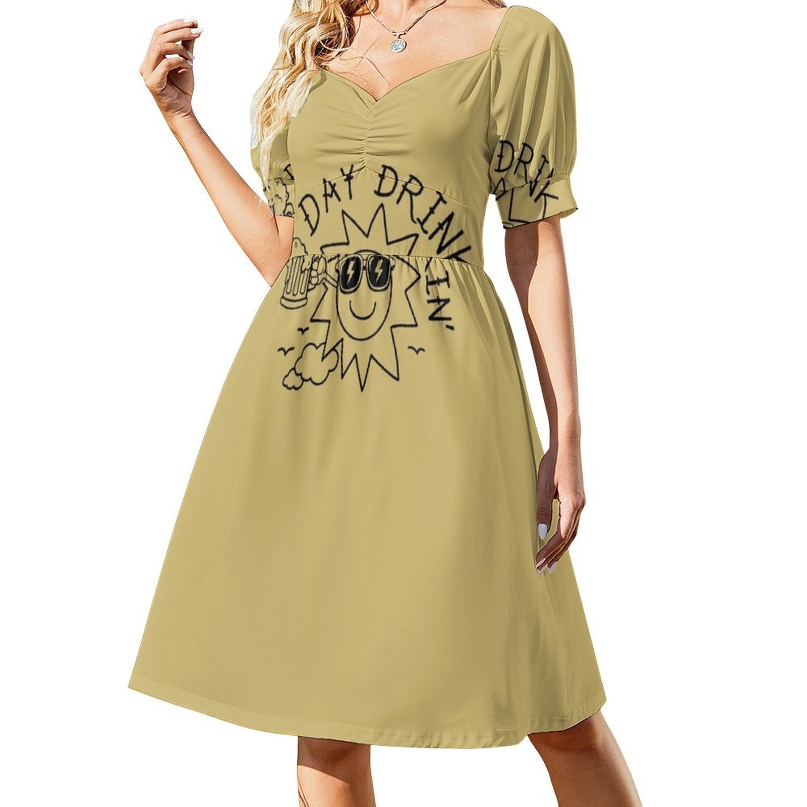 Engraçado cerveja vintage cerv - Smocked Dress Women avaliação e preço