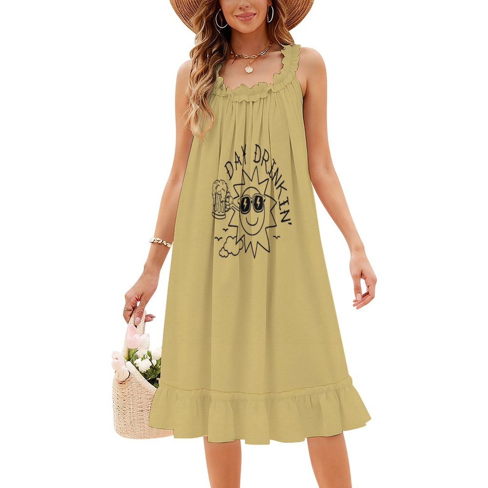Engraçado cerveja vintage cerv - Smocked Dress Women avaliação e preço