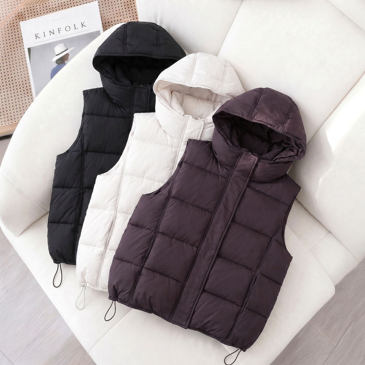 Colete Feminino de Moda Sem Ma - Puffer Vest Fashion Women avaliação e preço