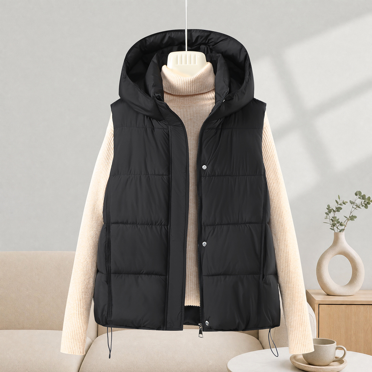 Colete Feminino de Moda Sem Ma - Puffer Vest Fashion Women avaliação e preço