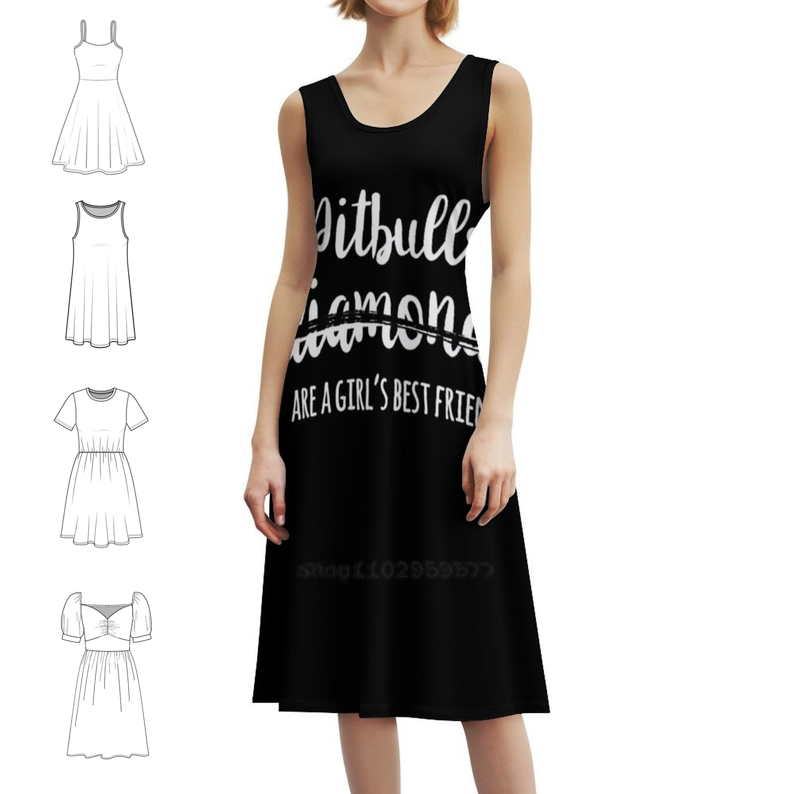 Pitbulls são um melhor amigo d - Smocked Dress Women avaliação e preço