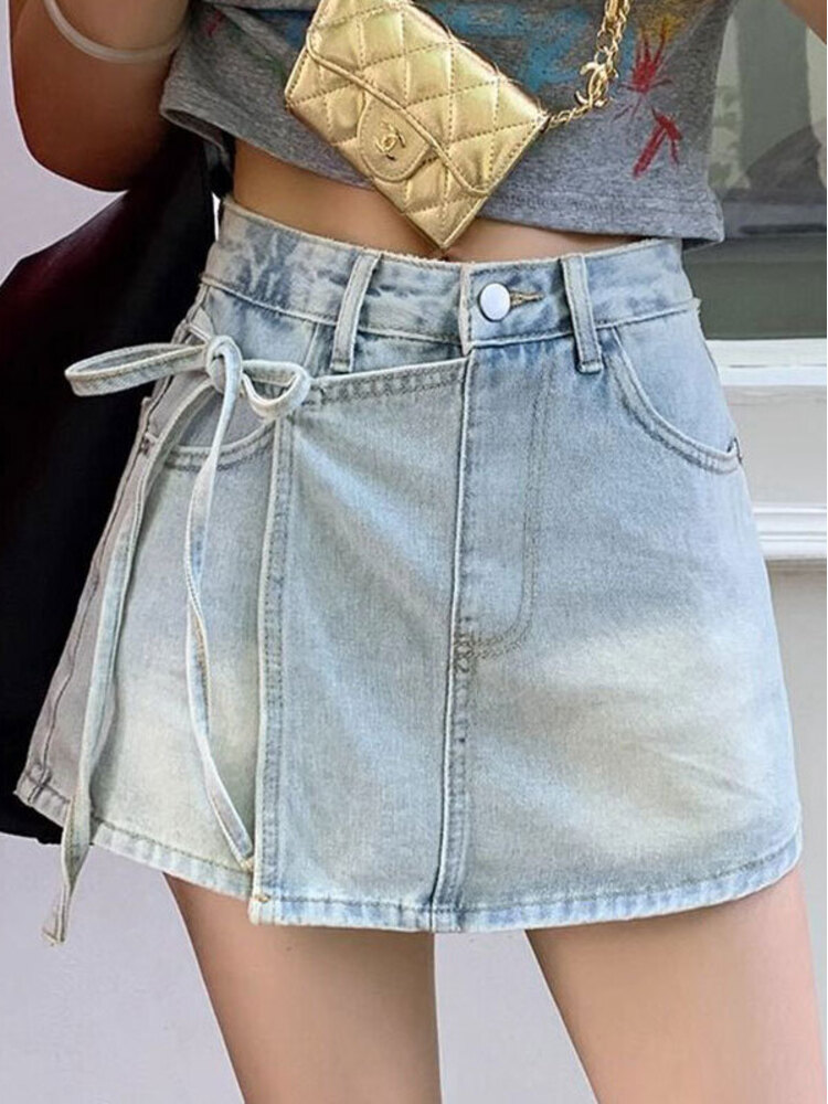 Saia-Calça Jeans Feminina de C - Denim Shorts Women avaliação e preço