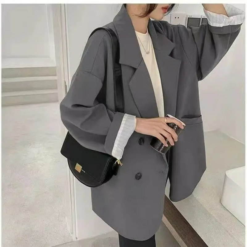 Vintage marrom blazer feminino - Blazer Women Oversized avaliação e preço