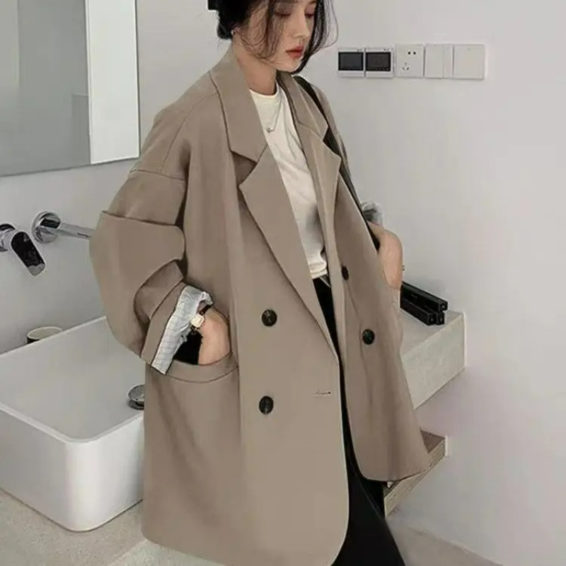 Vintage marrom blazer feminino - Blazer Women Oversized avaliação e preço