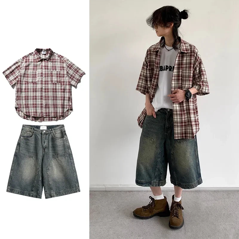 Conjunto Casual de Camisa de M - Denim Shorts Women avaliação e preço