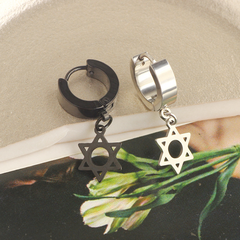 Brincos de estrela preta 4x9mm - Women'S Fashion Earrings avaliação e preço