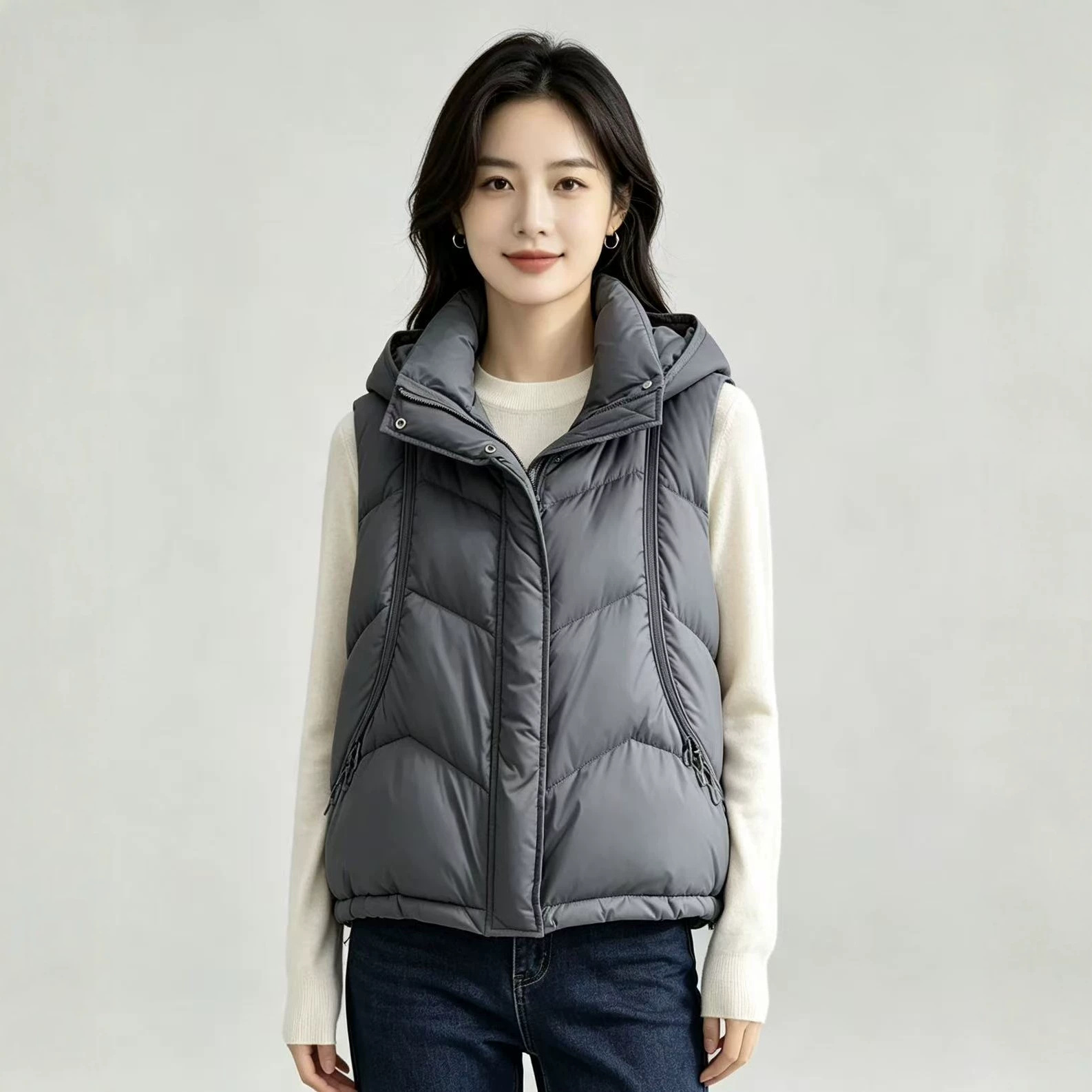 Colete Feminino de Algodão Aco - Puffer Vest Fashion Women avaliação e preço