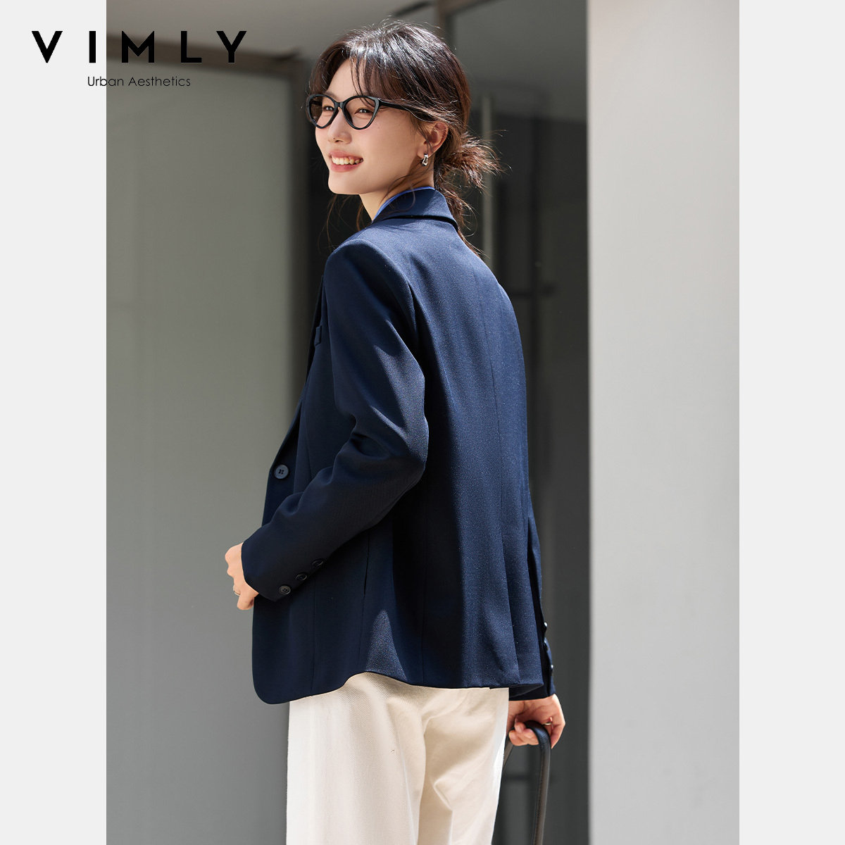 Jaquetas Femininas VIMLY Azul  - Blazer Women Oversized avaliação e preço
