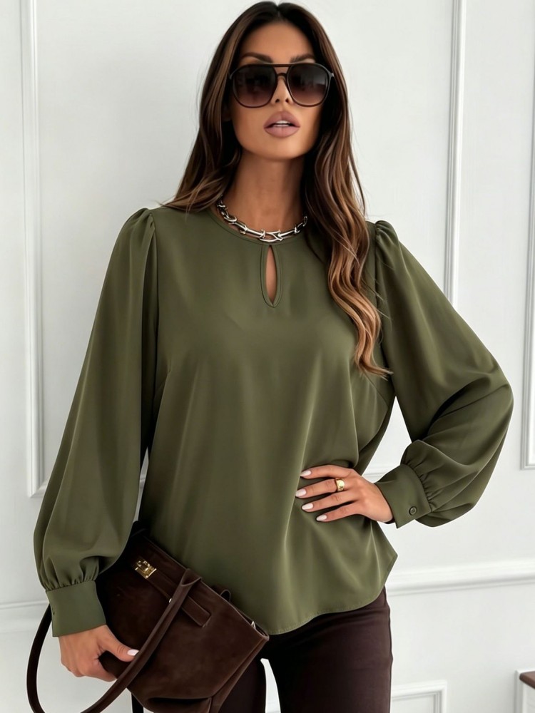 Camisa Blusa Elegante de Cor S - Xl Women'S Fashion avaliação e preço
