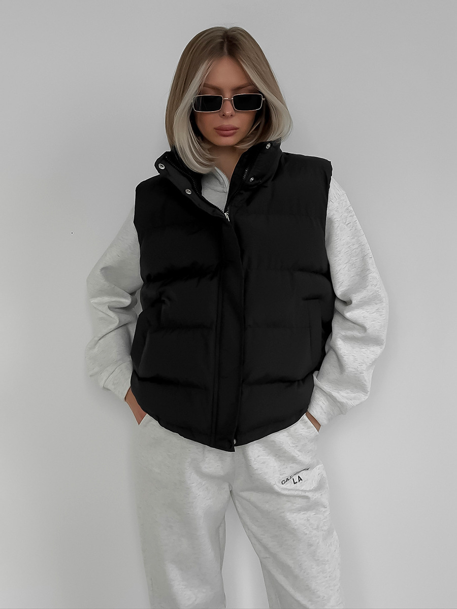 Outono inverno feminino sem ma - Puffer Vest Fashion Women avaliação e preço