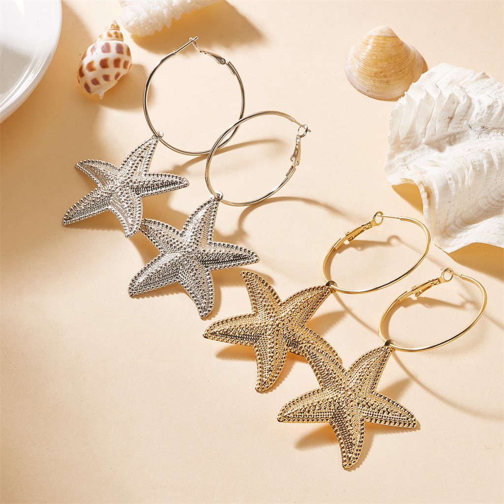 Brincos de Estrela-do-mar com  - Women'S Fashion Earrings avaliação e preço