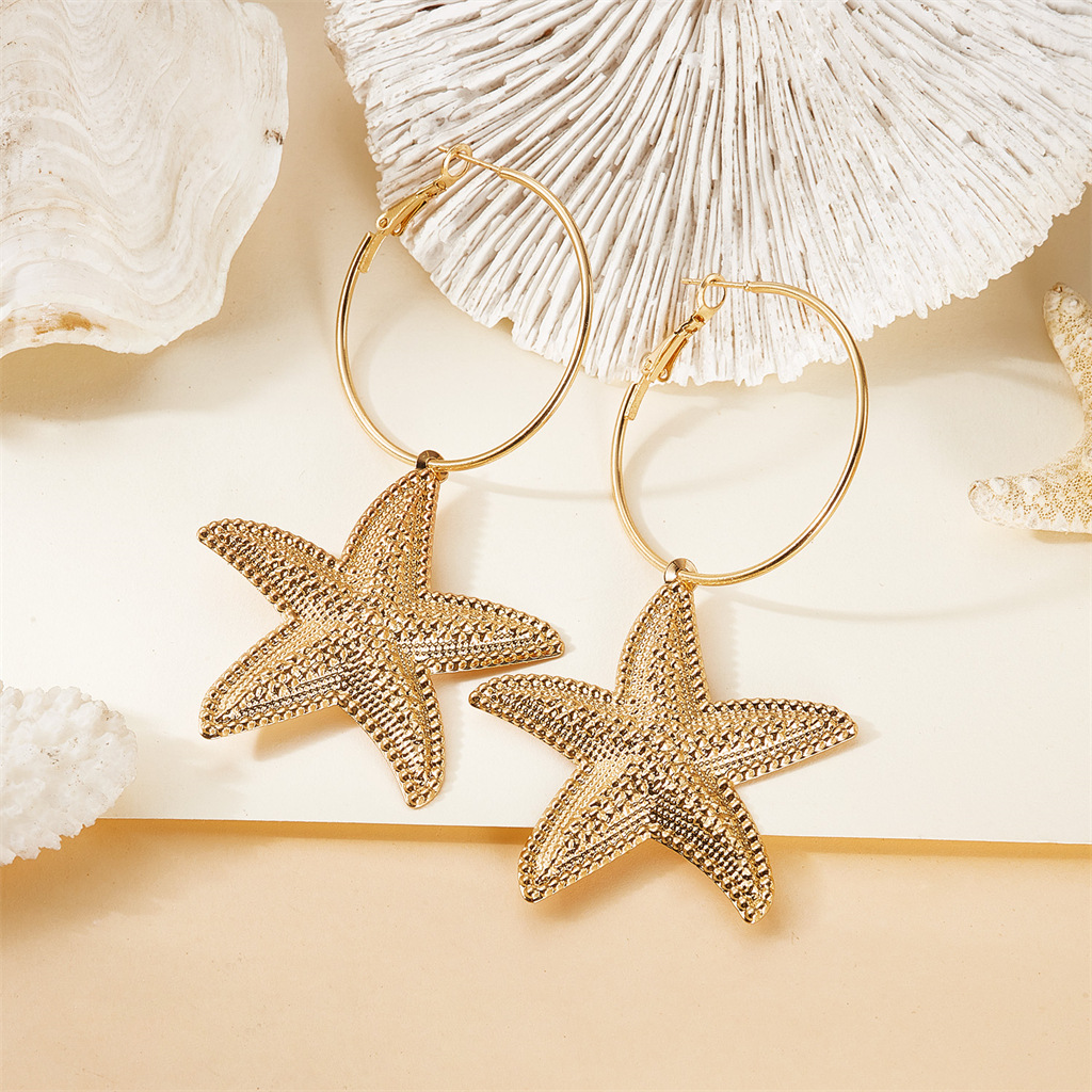 Brincos de Estrela-do-mar com  - Women'S Fashion Earrings avaliação e preço