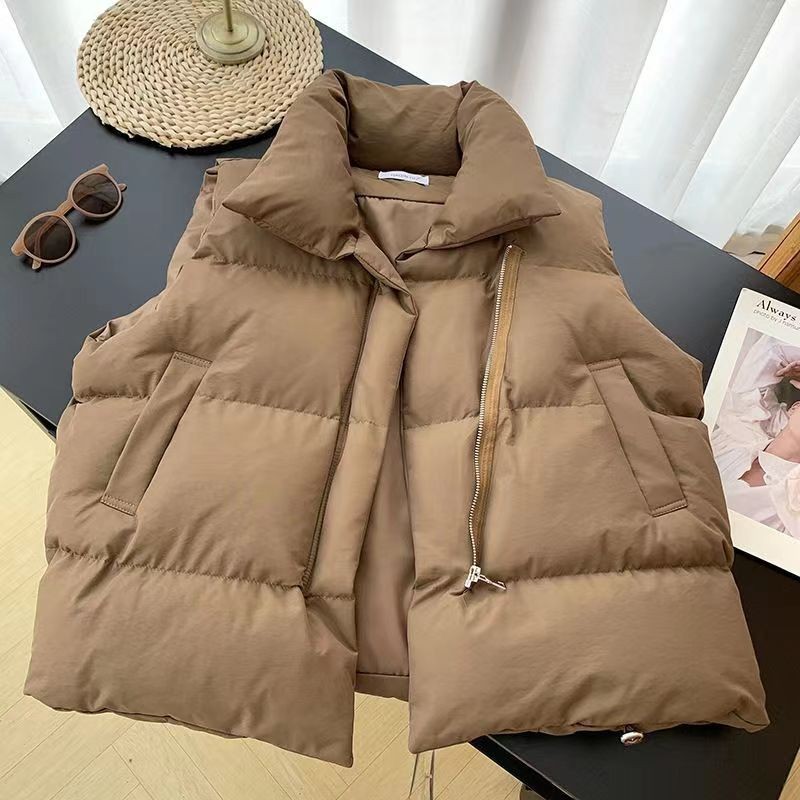 Colete acolchoado de algodão f - Puffer Vest Fashion Women avaliação e preço