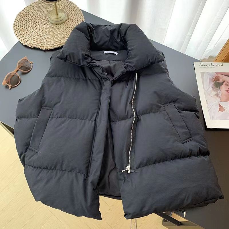 Colete acolchoado de algodão f - Puffer Vest Fashion Women avaliação e preço