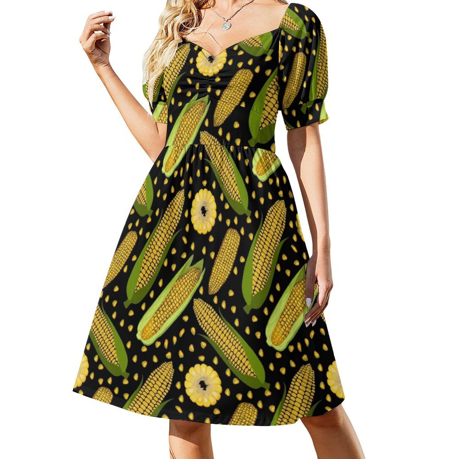 Corn Pattern Floral Smock Dres - Smocked Dress Women avaliação e preço