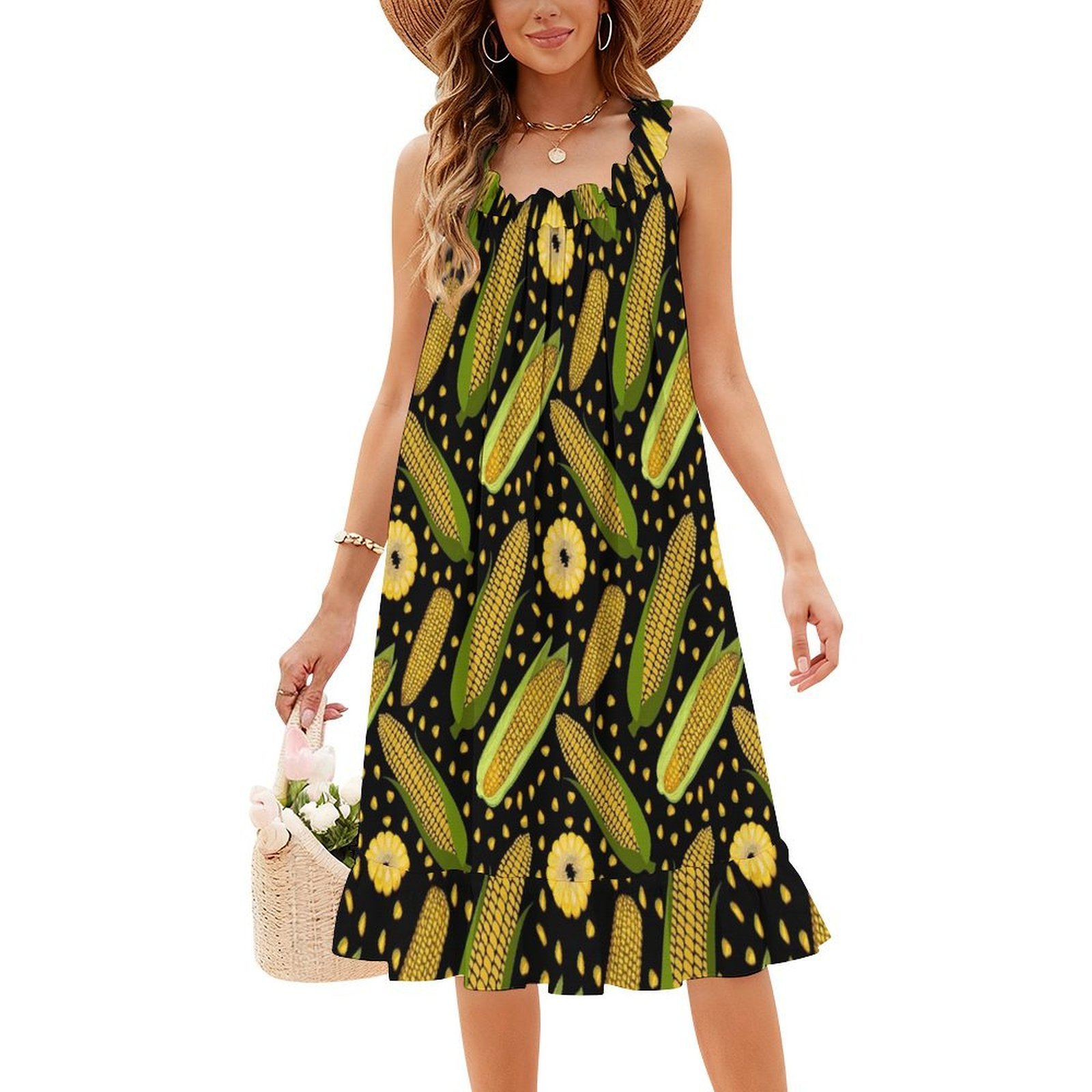 Corn Pattern Floral Smock Dres - Smocked Dress Women avaliação e preço
