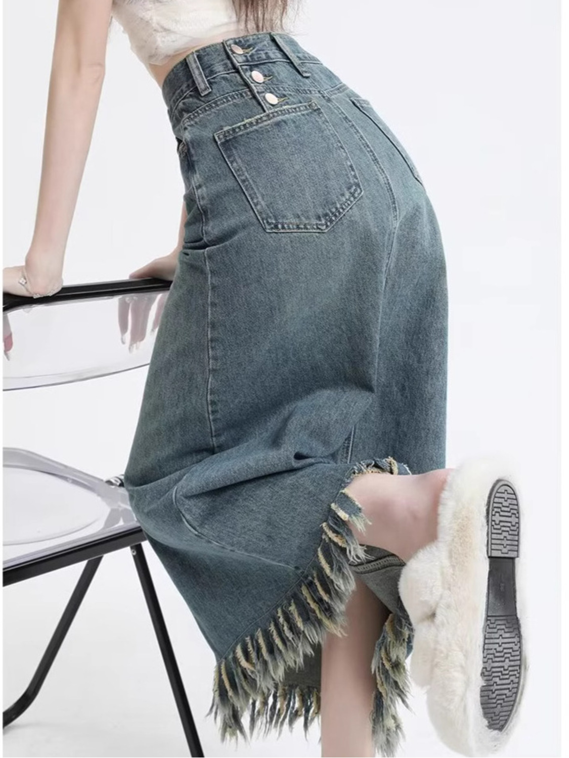 Saia-Calção Jeans Feminina Vin - Denim Shorts Women avaliação e preço