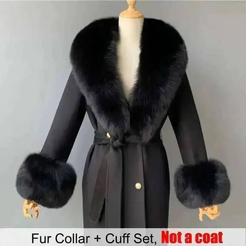 Gola de pele real e punhos con - Women'S Fashion Essentials avaliação e preço