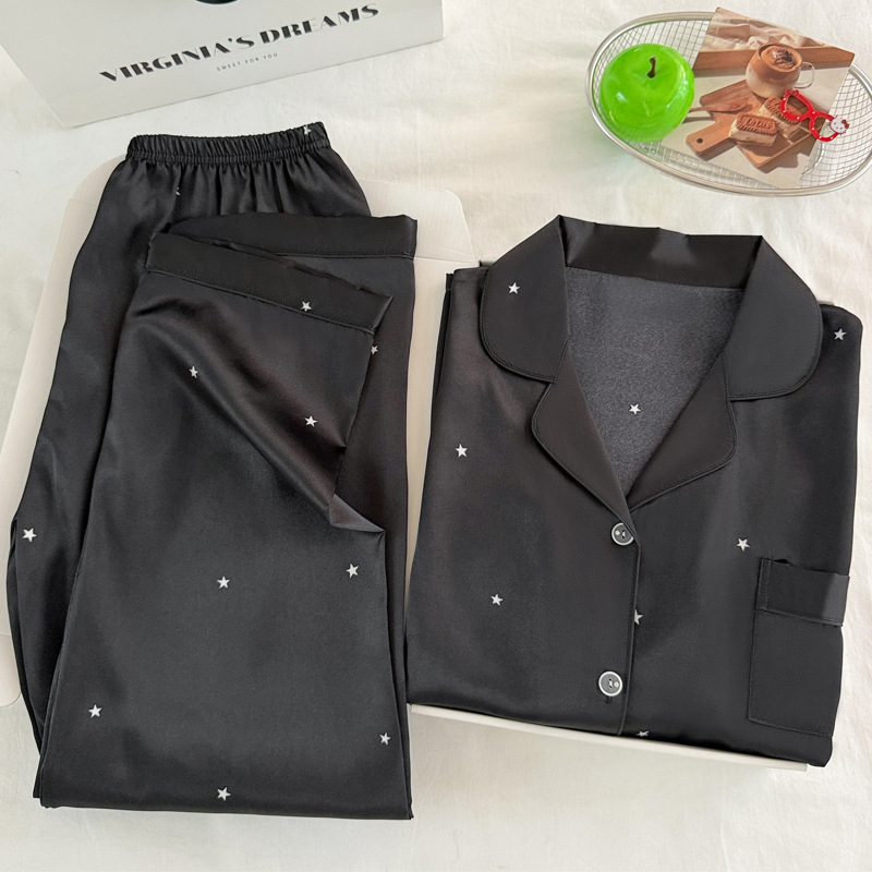 Moda simples estrela preto gel - Women'S Fashion Pajamas avaliação e preço