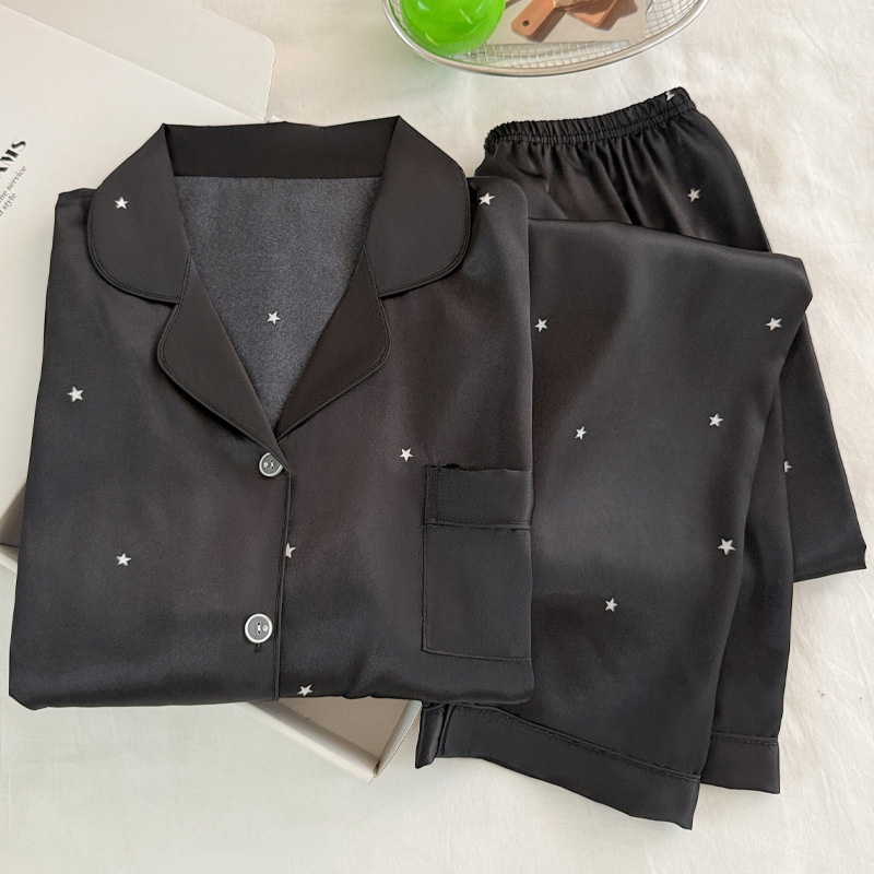 Moda simples estrela preto gel - Women'S Fashion Pajamas avaliação e preço
