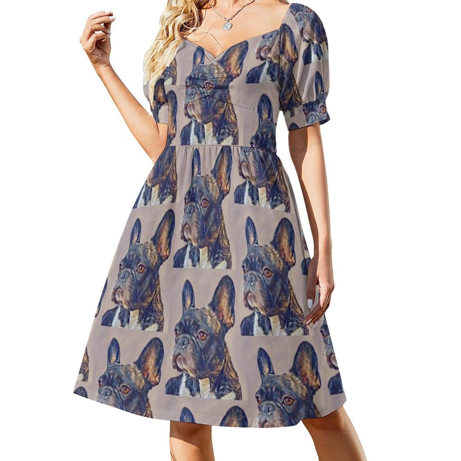Vestido floral buldogue francê - Smocked Dress Women avaliação e preço